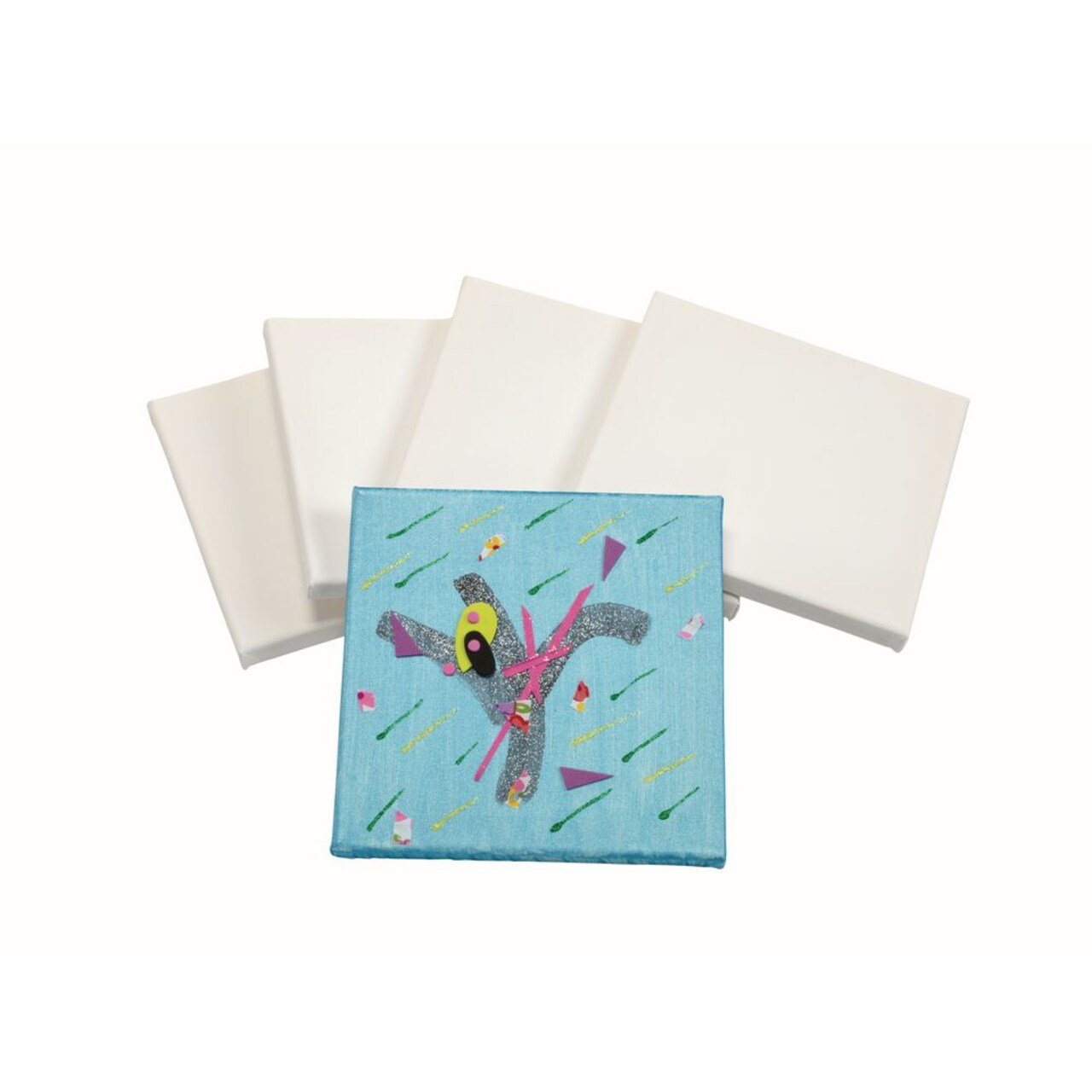 Colorations Stretched Canvas, Set of 24, Value Pack, Great for Art, Ideal for Artists, Educators, Students, Make Your Art A Keepsake, Each Measures 8'' x 8'', 100% Cotton Canvas, White Gesso-Primed